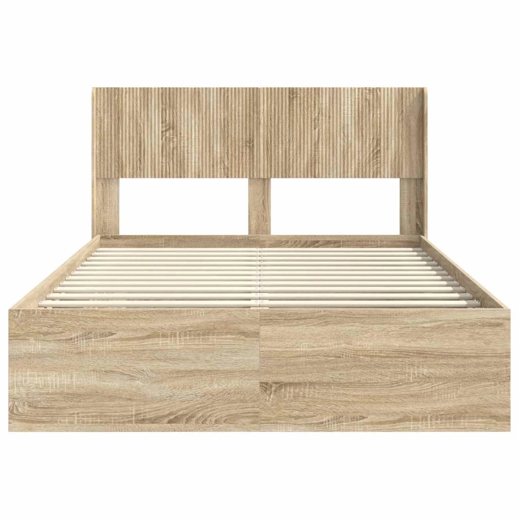 Struttura del letto con stoccaggio e testata Rovere Sonoma 3414197
