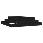 Fioriera rialzata per piante fiori terrazza giardino 110 x 110 x 27 cm legno massello di pino nero 02_0037314