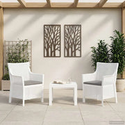 Set di relax con cuscino 3 pcs Bianco PP