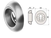 BOCCHETTA ANTISTRAPPO A5683GR CROMO SATINATO- mm.68x86x25h. - ø mm.50 (A5683GRIT) - 1 pezzi DISEC