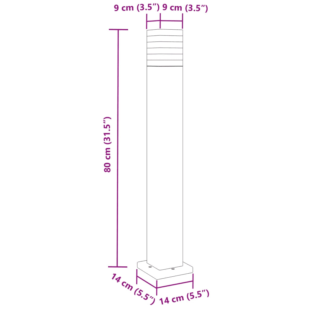 Lampada da Terra per Esterni Nera 80 cm in Alluminio CFW5643399