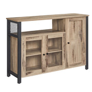 Mobile contenitore con credenza e armadio a 3 ante per sala da pranzo soggiorno cucina 110 x 33 x 75 cm stile industriale marrone 12_0006426