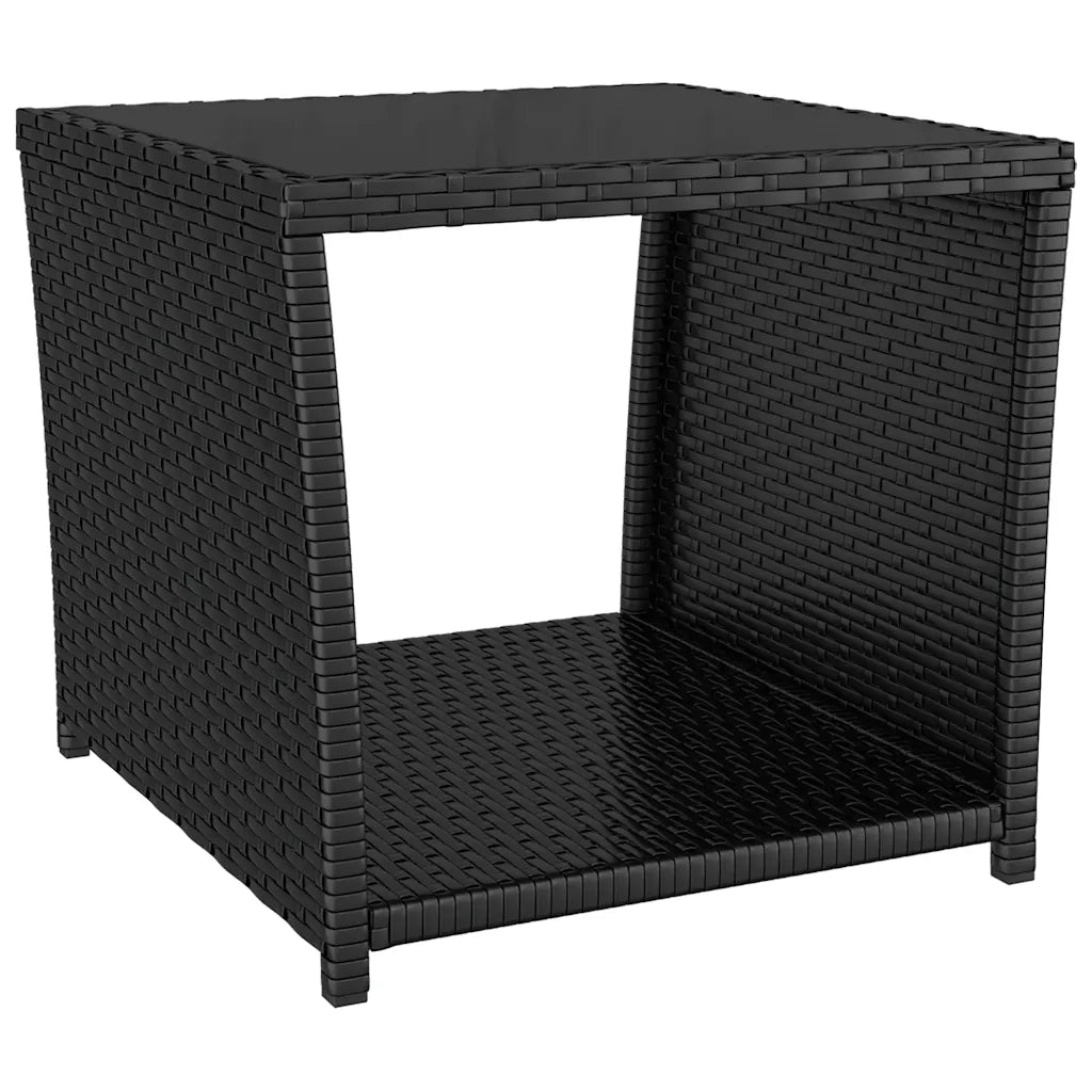 Set da Pranzo da Giardino 3 pz | Set Salotto da Giardino con Cuscini Nero in Polyrattan