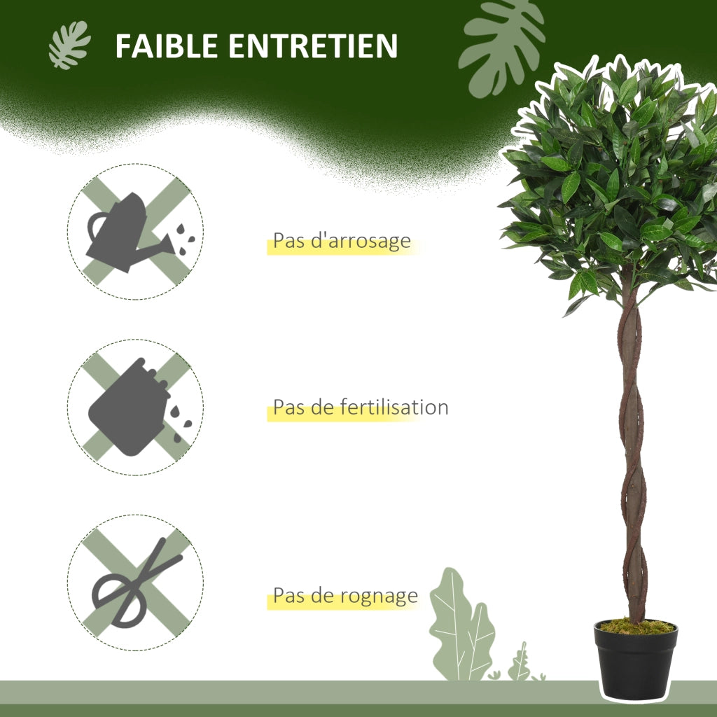 Lauriers artificiali topiari 1,20H ¨C zephmum ¨C 2 pezzi, vaso incluso, nero verde