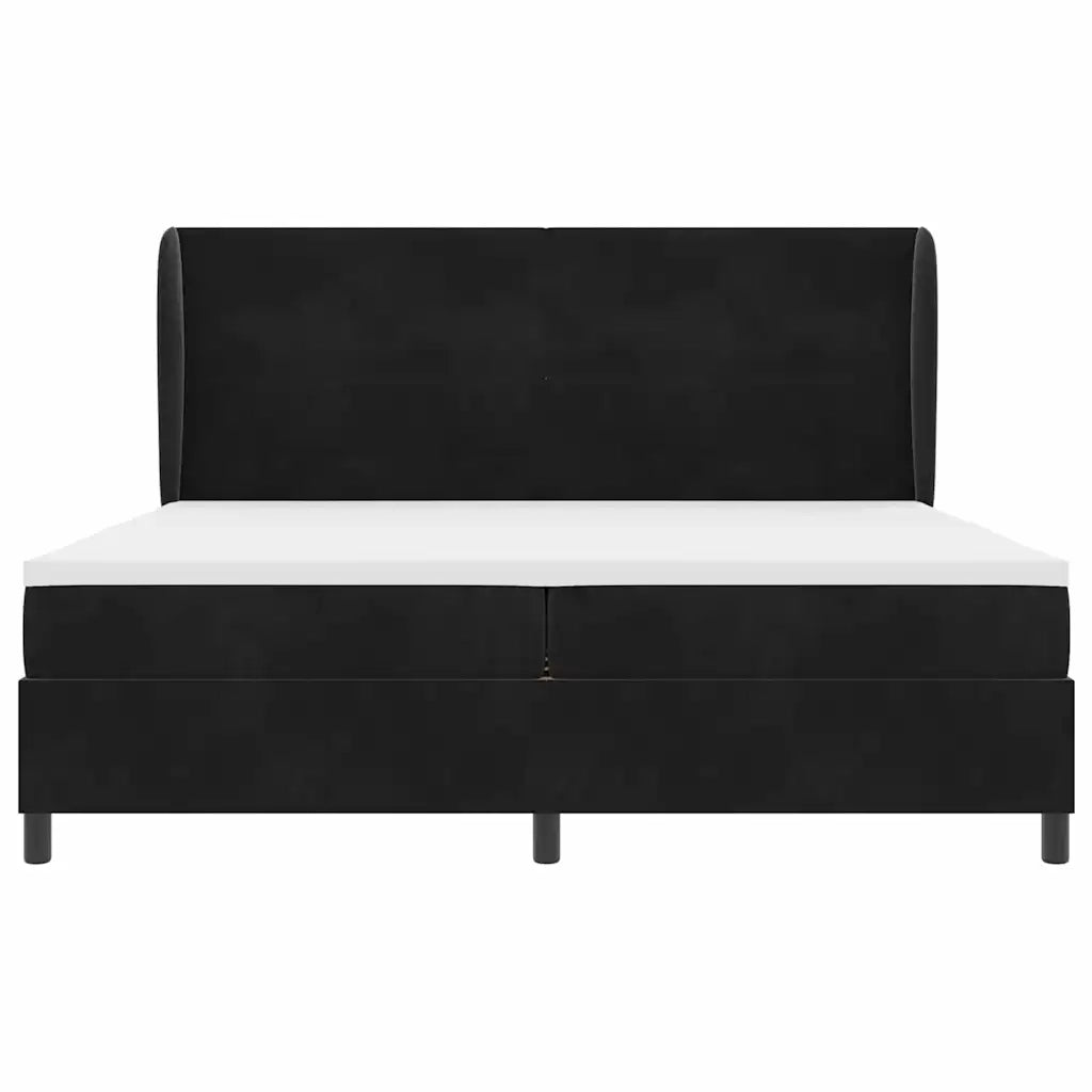 Letto a molle con materasso Nero 200 x 200 cm Velluto 3340948