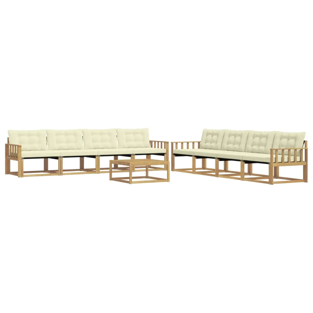 Set di divani da esterno 9 pcs Bianco e Crema 79 x 79 x 37 cm 3388536
