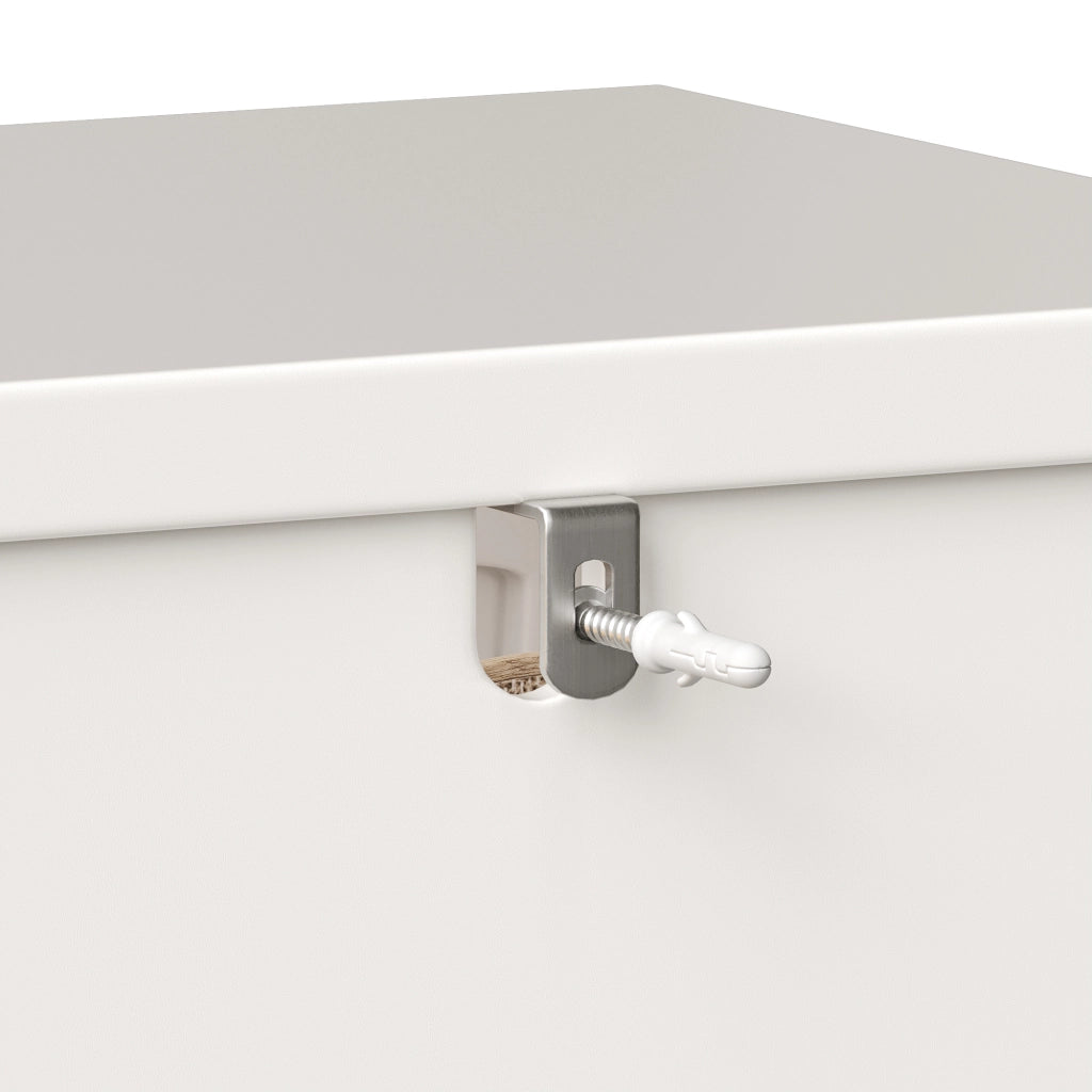 Credenza alta con LED RGB app, ante in vetro ondulato e portabottiglie per cucina e soggiorno bianca 70 × 38,3 × 180 cm