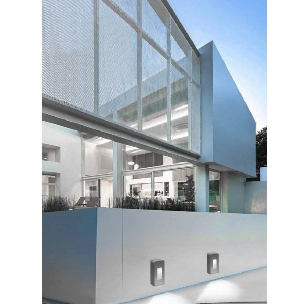 Trade Shop - Segnapasso Da Esterno Faretto 12 Watt Ip65 Grigio Luce Calda Fredda Es62 - -bianco Freddo      -