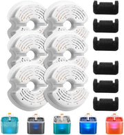 Filtro per fonte di acqua per gatti, 6-pack di filtri + 6-pack di filtri a schiuma, filtrazione multipla, adatto per F2