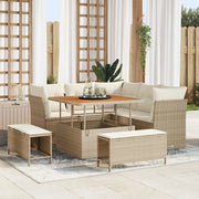 Set Divano da Giardino con cuscino 8 pcs beige e panna 3363426