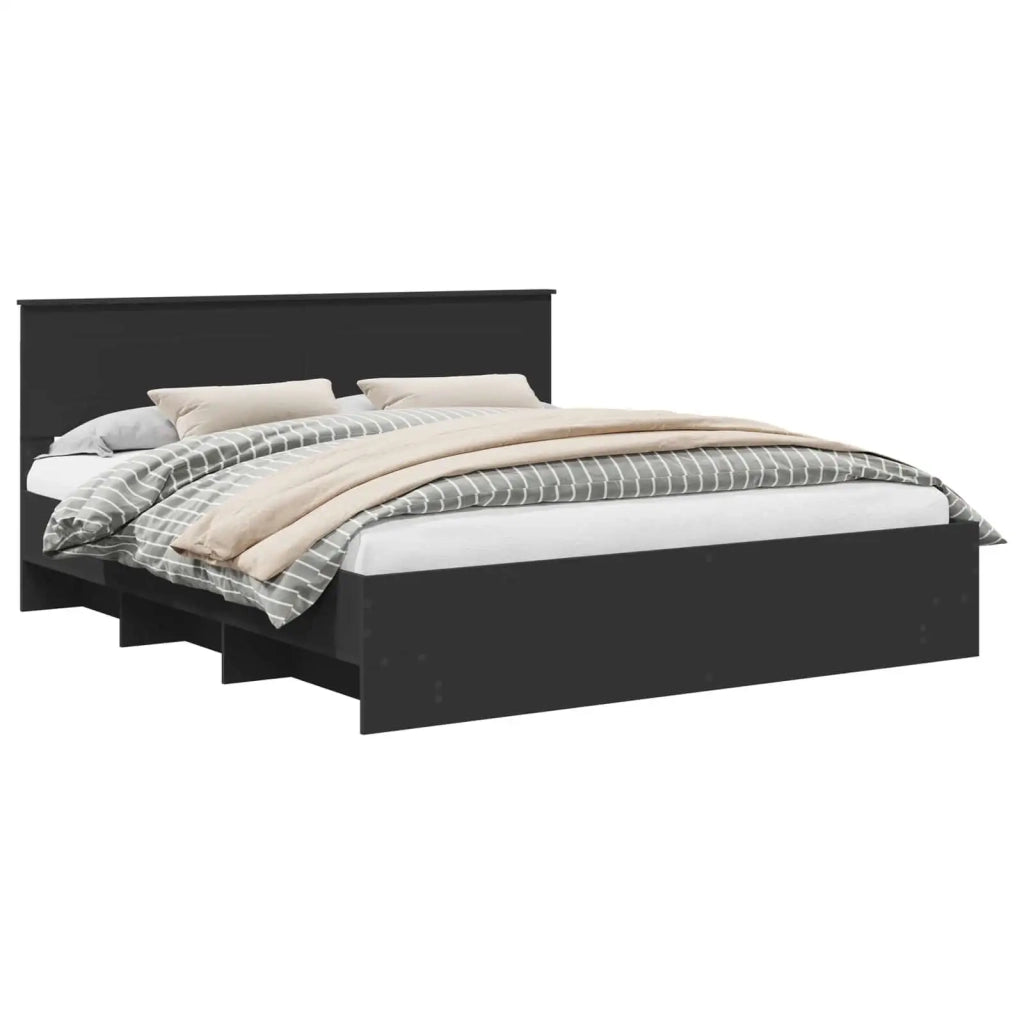 Struttura del letto Nero 200 x 200 cm Legno multistrato 3408817