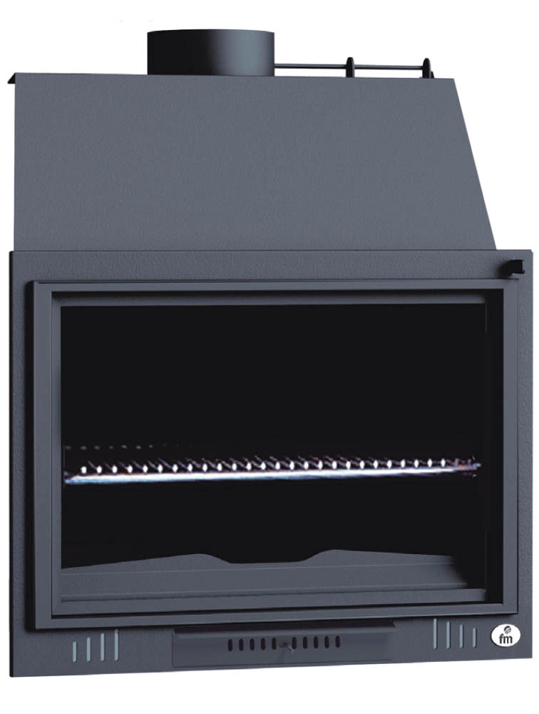 Barbecue BBQ focolare aperto senza porta a legna 80 cm - Portacenere estraibile
