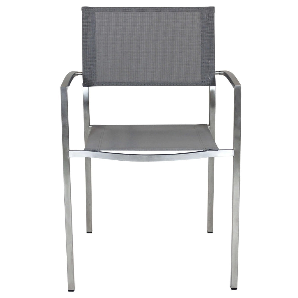 Poltrona da Giardino Impilabile in Acciaio Textilene cm 56x54x83 - DOLPH