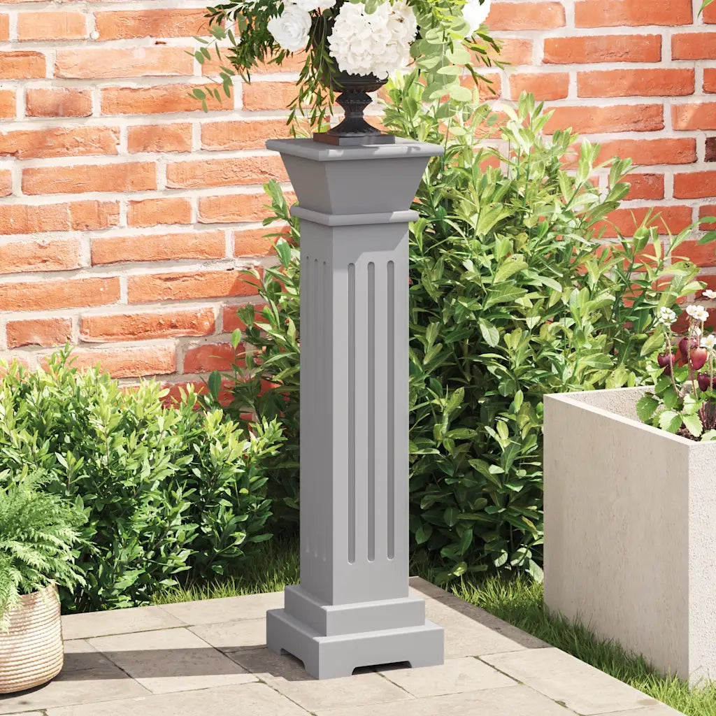 Piedistallo per piante | Sostegno per piante Quadrato Classico Grigio 17x17x66 cm MDF