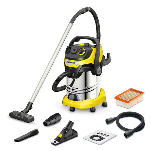 KARCHER Bidone aspiratutto solido liquidi WD 6 P S V-30/6/22/T + DDC - Potenza allacciata: 1300 W - Capacità vano raccolta: 30 l - Materiale vano di raccolta: Acciaio inox 