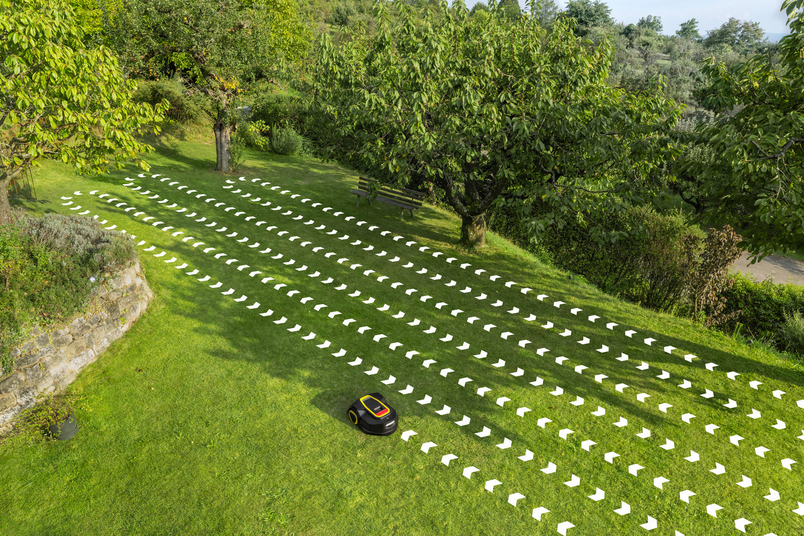 KARCHER Robot rasaerba RCX 6 - robot senza cavo perimetrale, Superficie coperta: 3.000 m², Traiettoria parallela, Inclinazione fino al 70%, Trazione 4WD, Rilevamento ostacoli, GPS + RTK + Telecamera