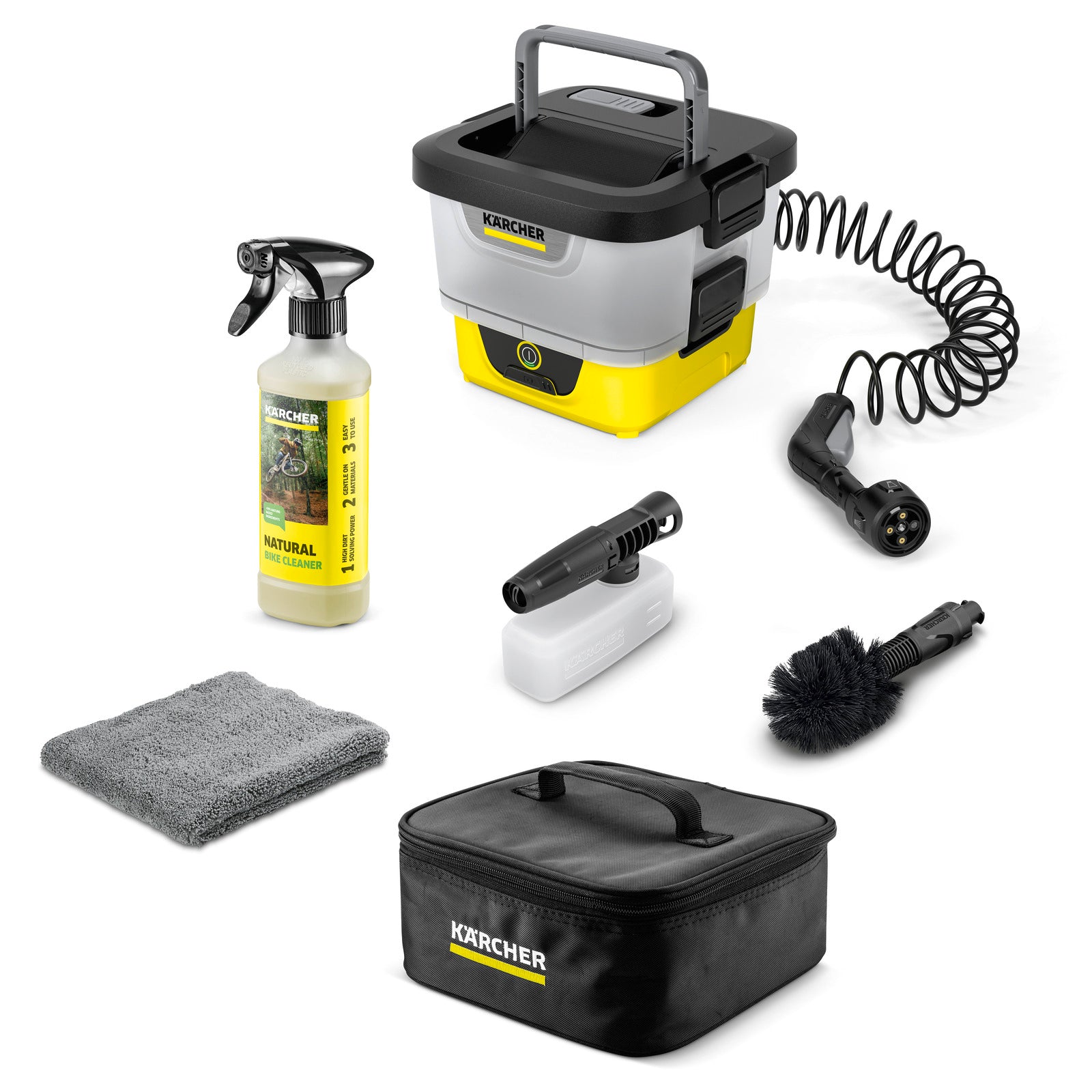 KARCHER Idropulitrici portatili OC 4 + Bike Kit - Pressione variabile: Bassa pressione  - Portata: max. 2 l/min - Dispositivo alimentato a batteria: 1