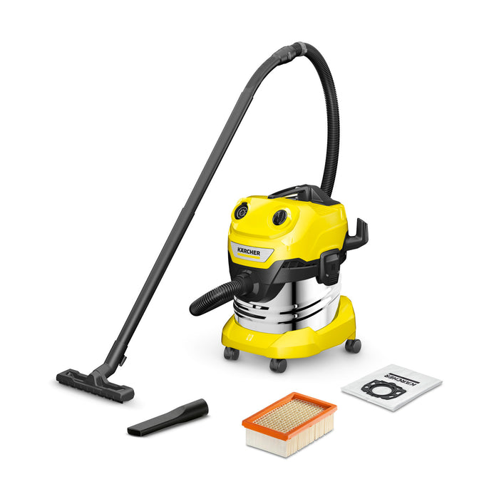 KARCHER Bidone aspiratutto solido liquidi WD 4 S V-20/5/22 - Potenza allacciata: 1000 W - Capacità vano raccolta: 20 l - Materiale vano di raccolta: Acciaio inox