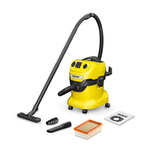 KARCHER Bidone aspiratutto solido liquidi WD 4 P V-20/5/22 - Potenza allacciata: 1000 W - Capacità vano raccolta: 20 l - Materiale vano di raccolta: Plastica 