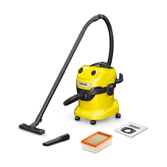 KARCHER Bidone aspiratutto solido liquidi WD 4 V-20/5/22 - Potenza allacciata: 1000 W - Capacità vano raccolta: 20 l - Materiale vano di raccolta: Plastica