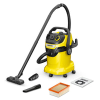 KARCHER Bidone aspiratutto solido liquidi WD 5 P V-25/5/22 - Potenza allacciata: 1100 W - Capacità vano raccolta: 25 l - Materiale vano di raccolta: Plastica