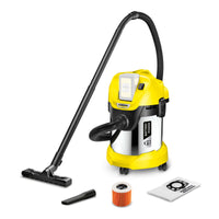 KARCHER Bidone aspiratutto solido liquidi a batteria WD 3 Battery Premium - Potenza allacciata: 300 W - Capacità vano raccolta: 17 l - Materiale vano di raccolta: Acciaio inox 
