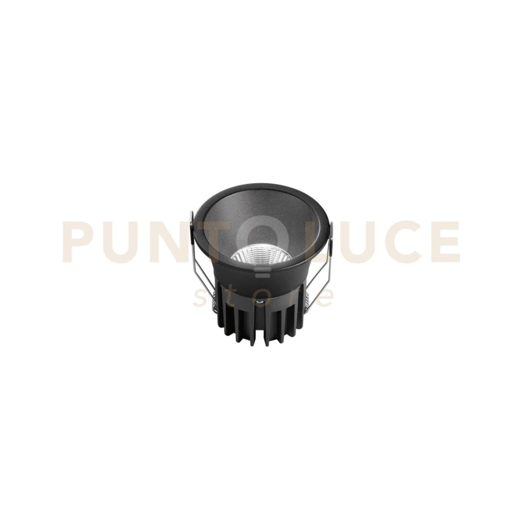 INCASSO LED QUARK NERO TONDO COB 12W 1300LM CCT 3000K / 4000K / 6500K 8,5X8CM