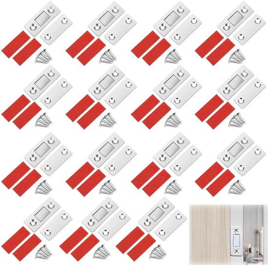 Kit di magneti per porte 15 pezzi - magneti a vite - magnete per porte - magnete per serrature - chiusura magnetica - autoadesivo - metallo di alta qualità