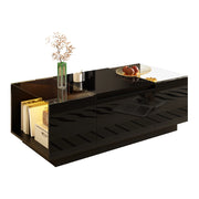 TAVOLINO DA CAFFÈ 105x50x35 cm Nero in pannello di legno con LED