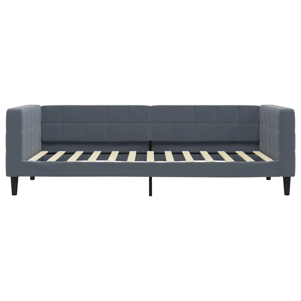 Divano Letto Estraibile Cassetti-Sofa Letto-Daybed Grigio Scuro 90x200cm Velluto 580993