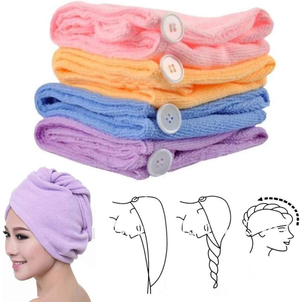 Trade Shop - Asciugamano In Microfibra Morbida Ad Asciugatura Rapida Turbante Per Capelli Cuffia -