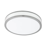 Plafoniera Moderna Palermo 2 Acciaio Bianco Luce Led Integrato 15,6W