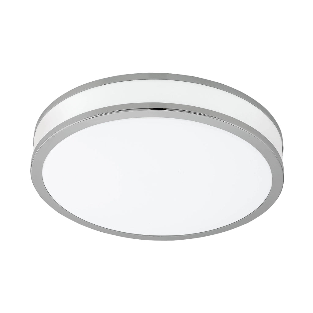 Plafoniera Moderna Palermo 2 Acciaio Bianco Luce Led Integrato 15,6W