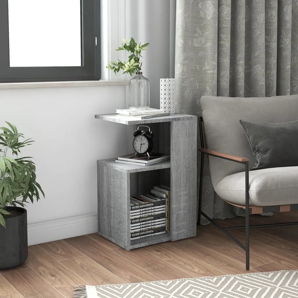 Tavolino da Salotto Grigio Sonoma 36x30x56 cm Legno Multistrato cod mxl 13128