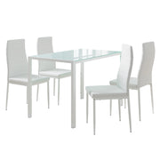 Vicco Set da pranzo Bianco 120 x 75 cm con 4 sedie