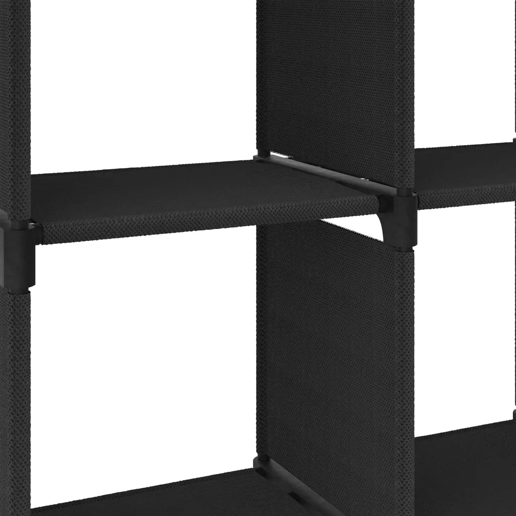Mensola con 6 Vani a Cubo Nera 103x30x72,5 cm in Tessuto 322606