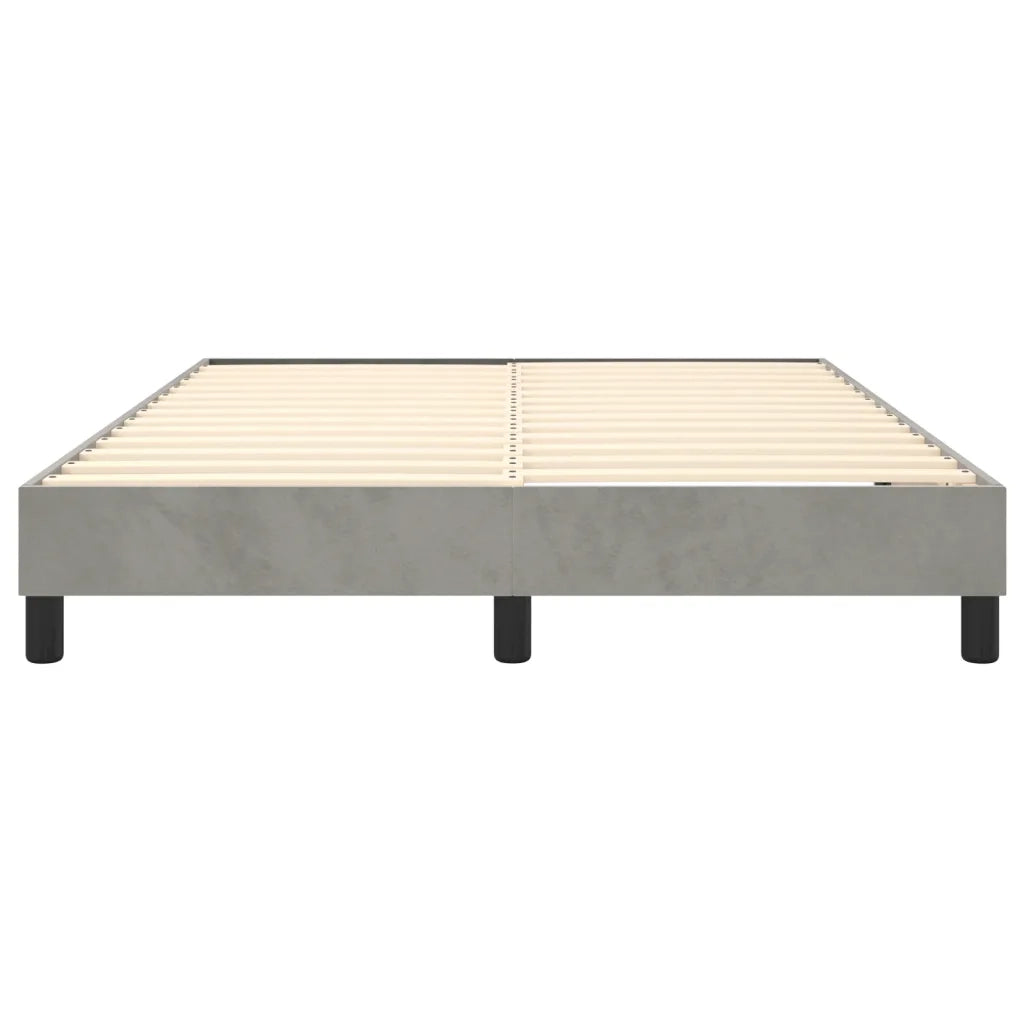 Struttura Letto a Rete a Molle-Giroletto Grigio Chiaro 140x190 cm Velluto 300083