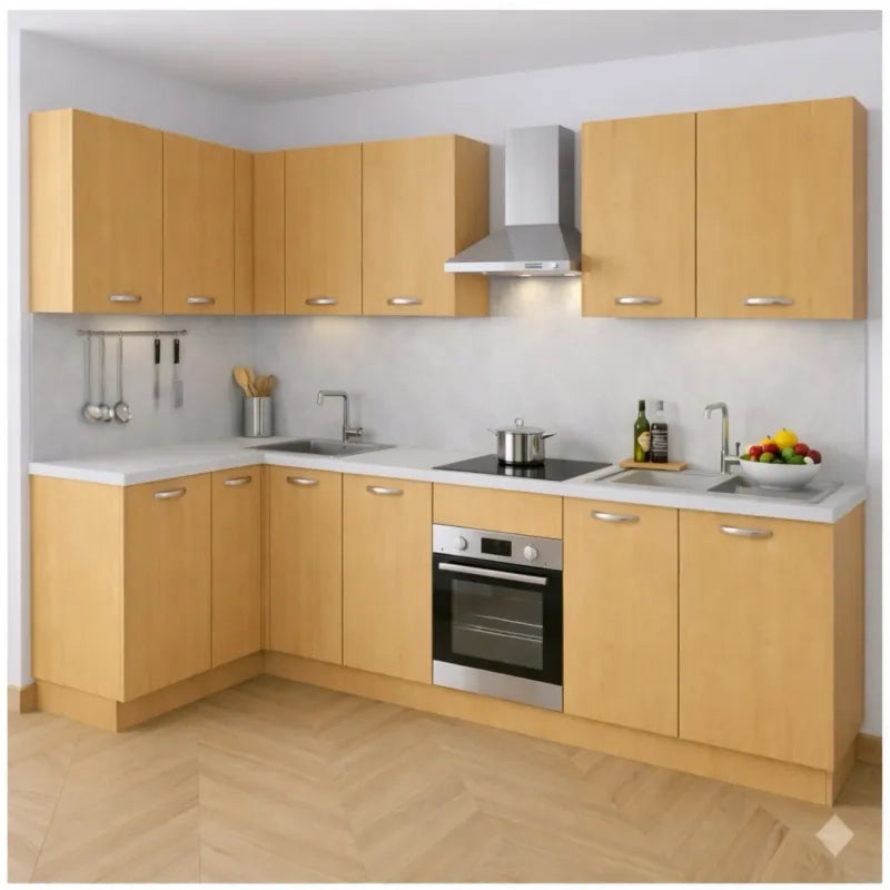 Pensile Cucina in Legno Nobilitato Faggio Alto con 1 Anta, Pensile Componibile Moderno Made in Italy (H48XL45XP33cm)