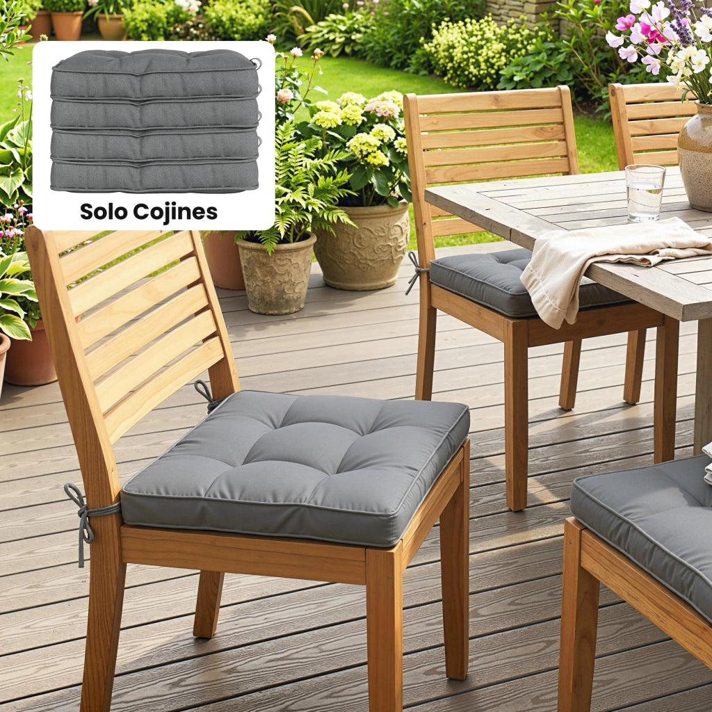 Cuscini per sedie da pranzo e giardino ¨C zephmum ¨C 42x42x5 cm grigio scuro