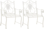 Set di 2 sedie da giardino Punjab con braccioli bianco antico