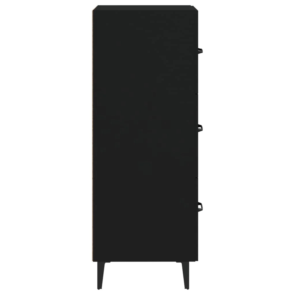 Buffet credenza cassettiera armadio mobile contenitore organizer per cucina soggiorno salotto 34,5 x 34 x 90 cm legno ingegnerizzato nero 02_0035880