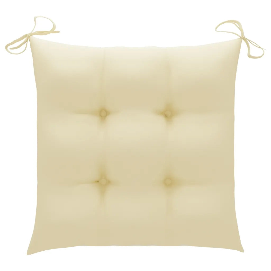 Sedie Giardino 8 pz e Cuscini Bianco Crema in Massello di Teak cod mxl 17499