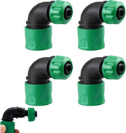 Adattatore di angolo per tubi di irrigazione - 4 pezzi - 90 gradi - Messing - Flessibilità di flusso d'acqua uniforme - Adatto per tubi di irrigazione - Fitting in rame