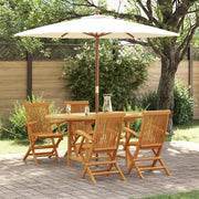 Set da pranzo da giardino 5 pezzi in legno massello di teak
