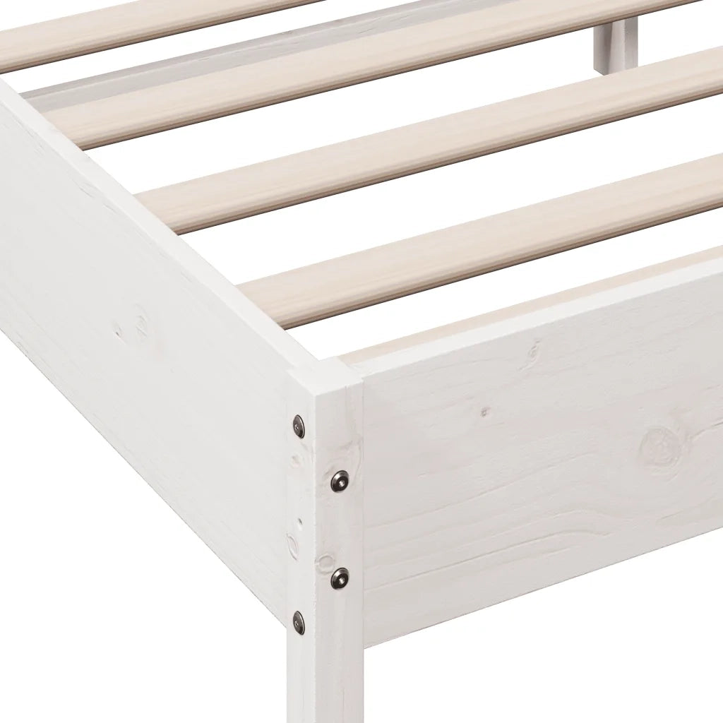 Giroletto senza Materasso Bianco 200x200 cm Legno Massello Pino 3216201