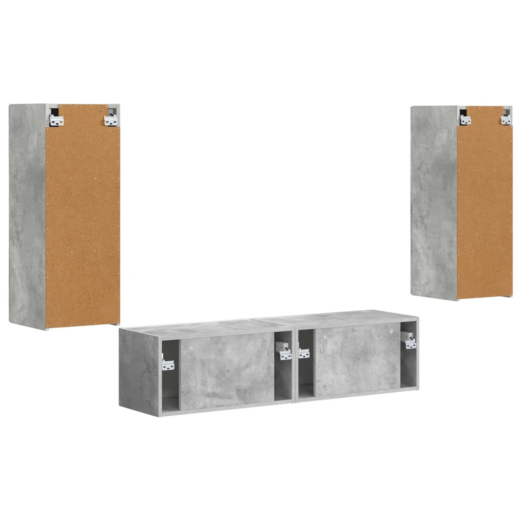 Set mobile TV 2 pcs Grigio cemento Legno multistrato 3408973