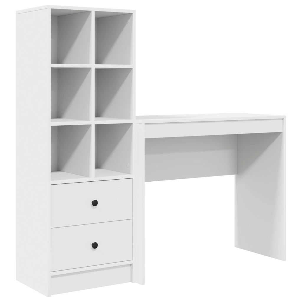 Scrivania con Storage Bianca Legno ingegnerizzato