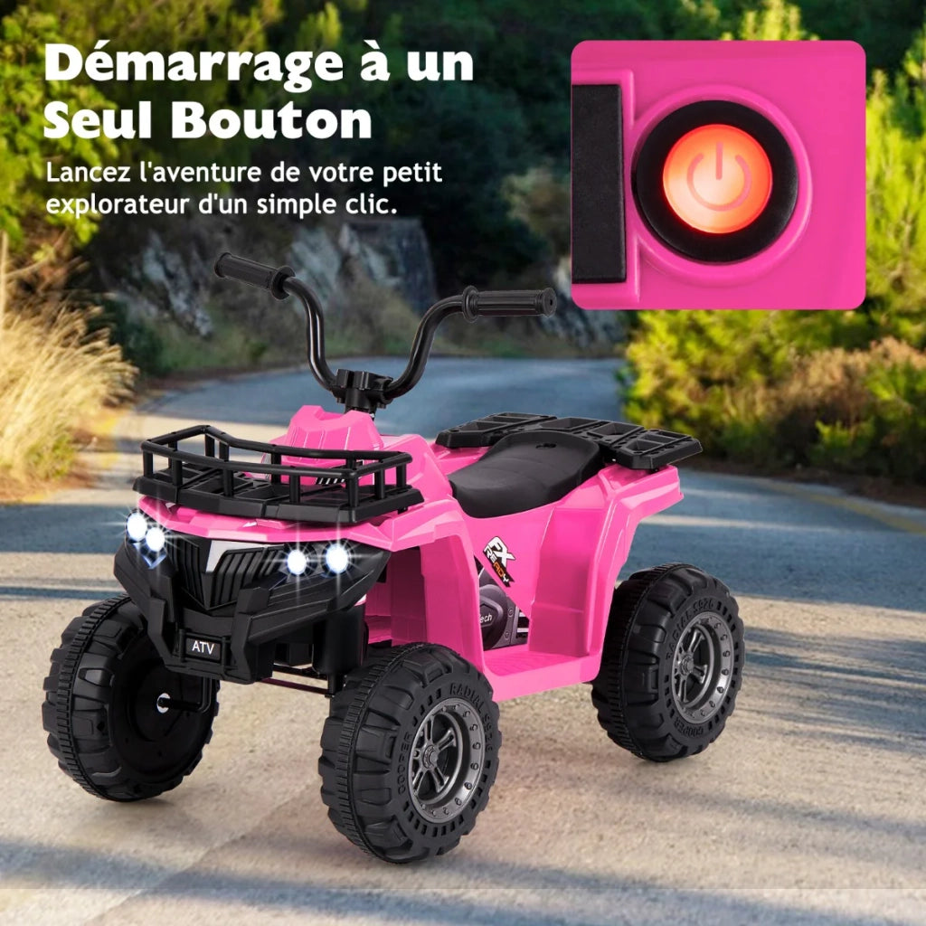 Quad elettrico per bambini 74,93 x 45,72 x 55,88 cm con lettore MP3 e fari LED alla moda in PP rosa 20_0017075