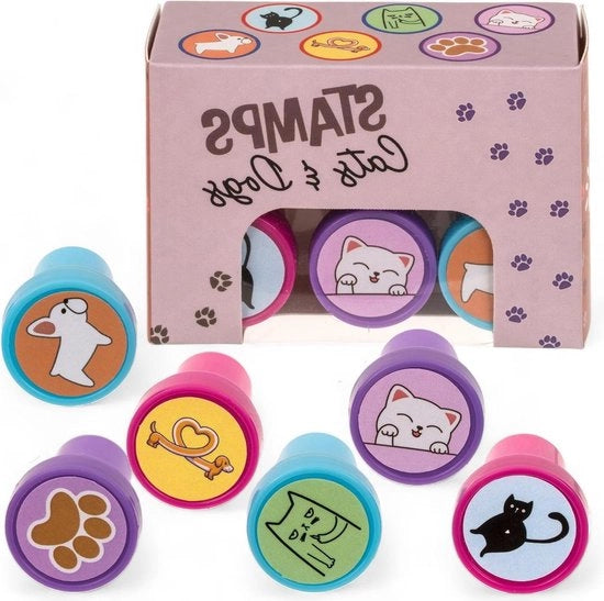 Set di timbri coloranti per hobby e regali - gatti e animali