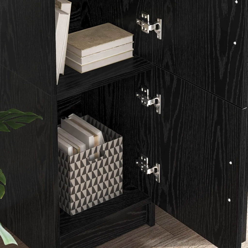 Scrivania | Tavolo da Ufficio 2 pz Rovere Nero